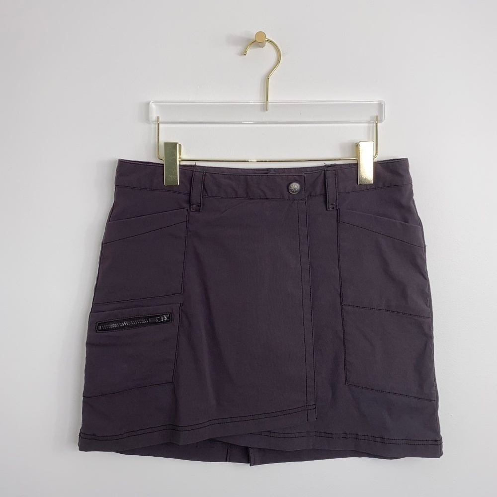 Athleta Purple Cargo Fold Over Skirt Faux Wrap Yoga Activewear Size 8